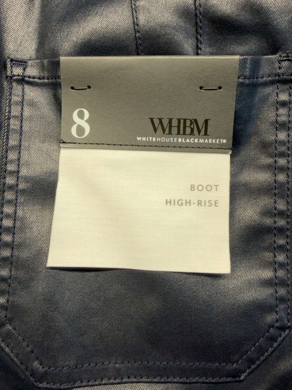 WHBM Coated Cargo Boot Jeans in Coated Officer Blue - Size 8 (NWT) - Picture 5 of 12